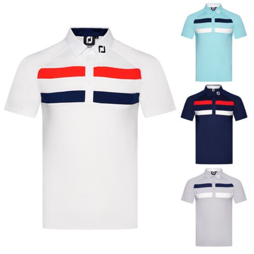 Golf wear men's breathable outdoor sports polo shirt casual elastic top golf