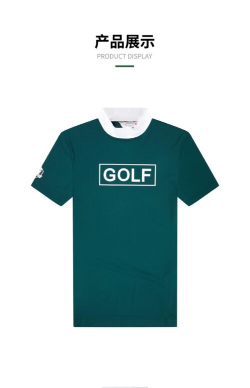 Golf Men's Short sleeve Refreshing Breathable Elastic Sports Stand up collar Polo Shirt - Image 3