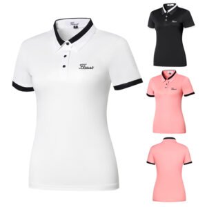 Summer Golf Women's Top Breathable Slimming Sports Short Sleeve Quick Drying Golf Clothing Polo Shirt Ball Wear