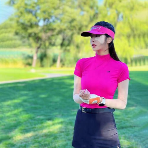 Summer Golf Women's Shirt Fashionable and Dazzling Sweat wicking Sports New Round Neck Top