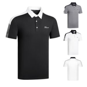 Men's Solid color Polo Shirt High-quality Stand up Collar Outdoor Sports Golf Top