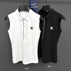 Golf Women's Summer Breathable Elastic Sleeveless outdoor versatile sports zipper polo shirt