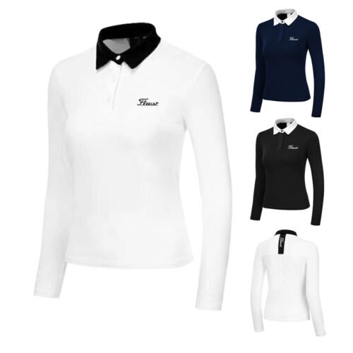 Golf Clothing Long Sleeved Women's Golf Fashionable Casual Sports Quick drying Polo Shirt Top