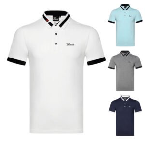 New short sleeved golf men's sweat wicking quick drying outdoor sports casual polo shirt T-shirt top