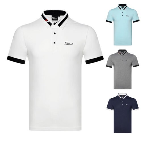 New short sleeved golf men's sweat wicking quick drying outdoor sports casual polo shirt T-shirt top