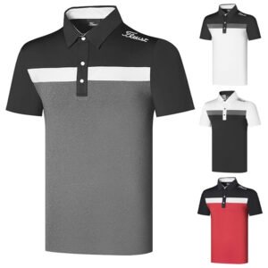 Men's Golf Breathable Solid Color Top Outdoor Minimalist Golf Shirt