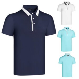 Golf clothing men's short sleeved t-shirt polo shirt sports golf trendy top casual quick drying
