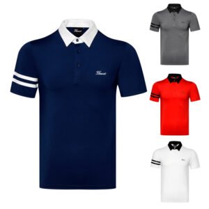 Golf clothing men's outdoor sports short sleeved casual minimalist polo shirt breathable quick drying