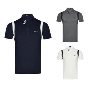 Golf clothing men's short sleeved breathable quick drying sweat wicking moisture absorbing