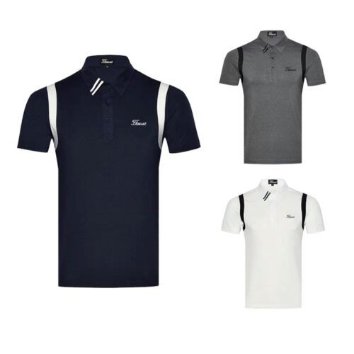 Golf clothing men's short sleeved breathable quick drying sweat wicking moisture absorbing