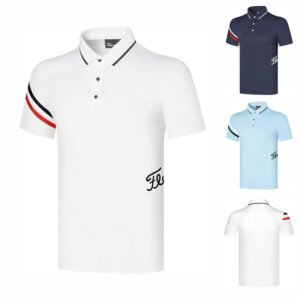 Golf clothing short sleeved men's summer sports polo shirt breathable and sweat absorbing GOLF