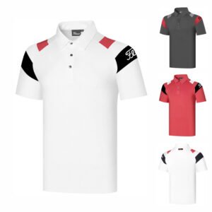 Golf clothing short sleeved men's summer outdoor sports polo shirt fashionable splicing quick drying breathable golf