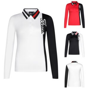 Golf clothing women's long sleeved quick drying breathable sweat wicking T-shirt casual outdoor polo shirt