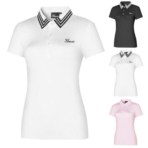 Golf short sleeve T-shirt for women's outdoor casual quick drying lapel top, slim fit and slimming temperament golf uniform