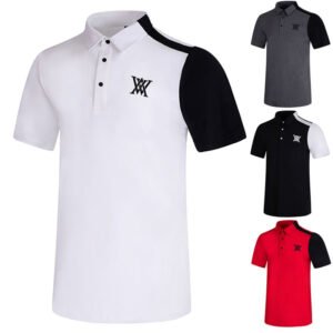 Summer golf apparel men's short sleeved dry polo shirt outdoor sports casual top