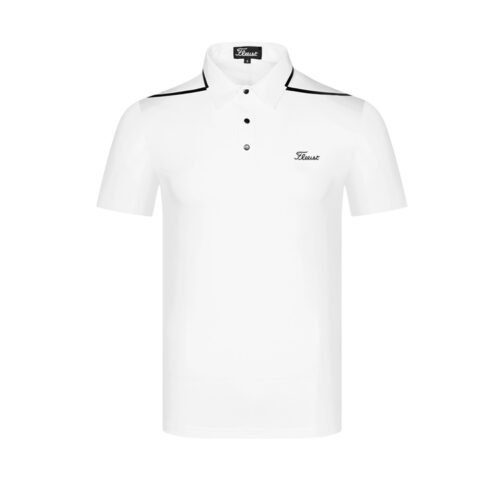 New Men's Golf Sport Short sleeved Breathable Polo Shirt Casual Solid Color Lapel Shirt - Image 3