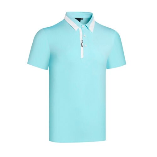 Golf clothing men's short sleeved t-shirt polo shirt sports golf trendy top casual quick drying - Image 3