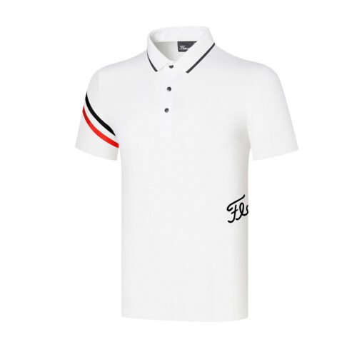 Golf clothing short sleeved men's summer sports polo shirt breathable and sweat absorbing GOLF - Image 2