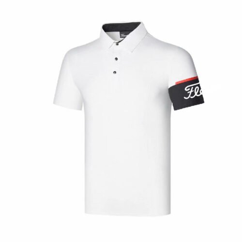 Golf men's short sleeve sport breathable quick drying polo shirt jersey casual sweat wicking top - Image 2