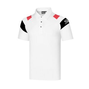 Golf clothing short sleeved men's summer outdoor sports polo shirt fashionable splicing quick drying breathable golf