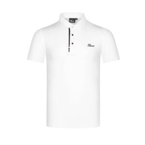 Summer golf clothes men's T-shirt short sleeve sports breathable quick drying elastic jersey golf lapel polo shirt