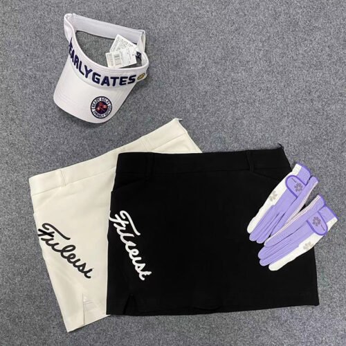 Summer new Golf women's quick drying white long sleeved T-shirt top, sports slim fit short skirt - Image 4