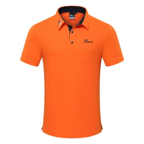 Golf clothing golf men's short sleeved T-shirt outdoor sports breathable quick drying moisture polo shirt - Image 3