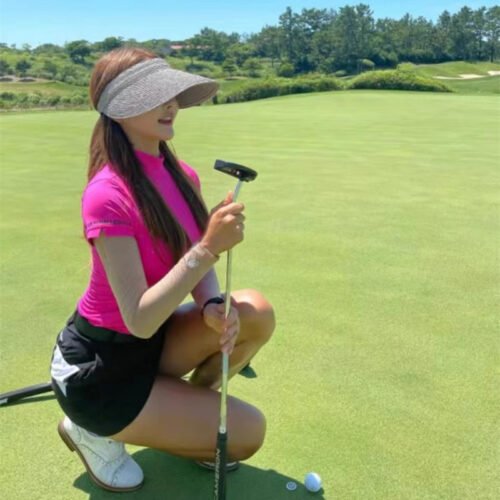 Summer Golf Women's Shirt Fashionable and Dazzling Sweat wicking Sports New Round Neck Top - Image 8