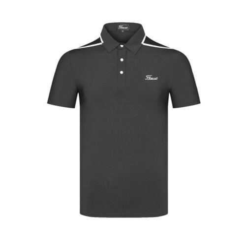 New Men's Golf Sport Short sleeved Breathable Polo Shirt Casual Solid Color Lapel Shirt - Image 2