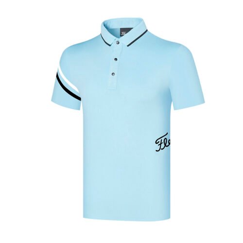 Golf clothing short sleeved men's summer sports polo shirt breathable and sweat absorbing GOLF - Image 3