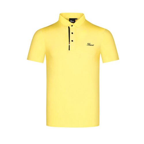Summer golf clothes men's T-shirt short sleeve sports breathable quick drying elastic jersey golf lapel polo shirt - Image 3