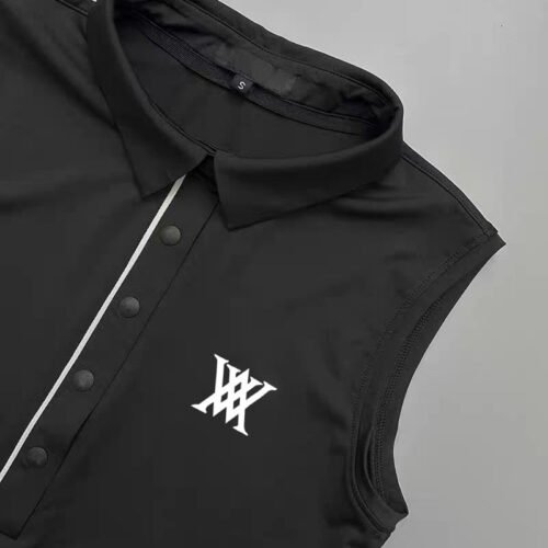 Golf Women's Summer Breathable Elastic Sleeveless outdoor versatile sports zipper polo shirt - Image 8