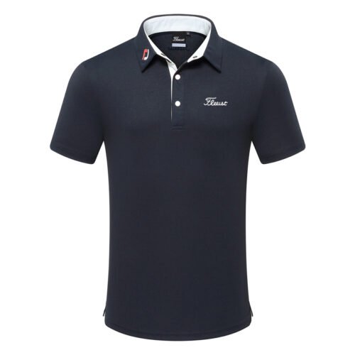 Golf clothing golf men's short sleeved T-shirt outdoor sports breathable quick drying moisture polo shirt - Image 5