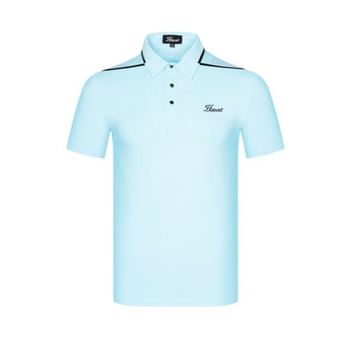 New Men's Golf Sport Short sleeved Breathable Polo Shirt Casual Solid Color Lapel Shirt - Image 4