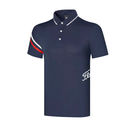Golf clothing short sleeved men's summer sports polo shirt breathable and sweat absorbing GOLF - Image 4