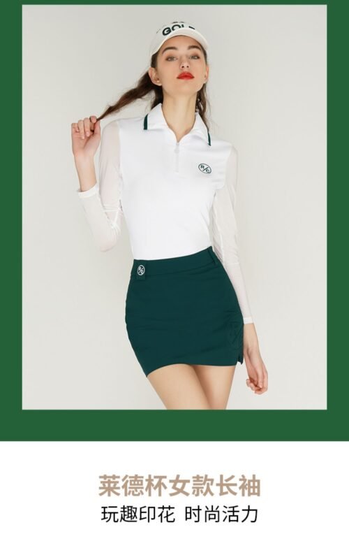 Golf women's base shirt summer thin cool long sleeved polo shirt - Image 2