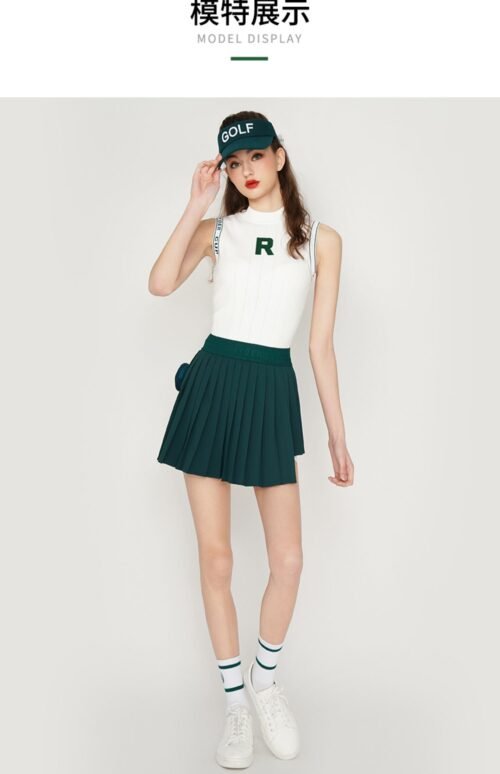 Golf suit women's short skirt personality sports fashion pleated skirt A-line skirt - Image 3