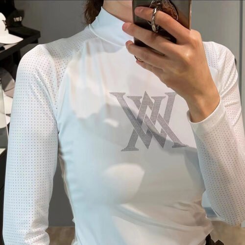 Golf Wear Long sleeved Women's Fashionable Solid color Versatile Top - Image 9