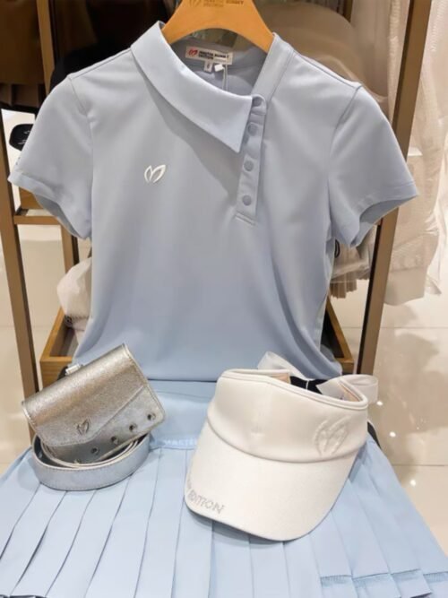 Summer Golf Clothing Women's Short Sleeve Sports Elastic T-shirt Elastic Comfortable and Versatile Golf Top