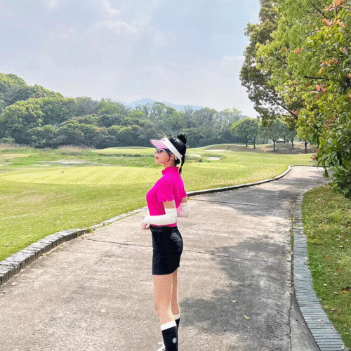 Summer Golf Women's Shirt Fashionable and Dazzling Sweat wicking Sports New Round Neck Top - Image 12