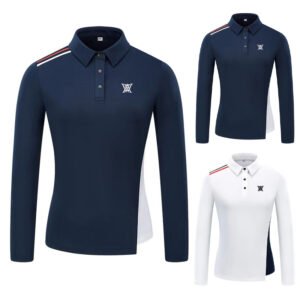 Golf clothing autumn loose and fashionable lapel quick drying versatile women's long sleeved minimalist sports top