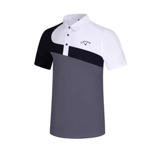 Men's Summer Polo Shirt Cotton Golf Shirt Breathable Short Sleeves Polos Button-down Polo Shirt Solid Color Polo - Image 2