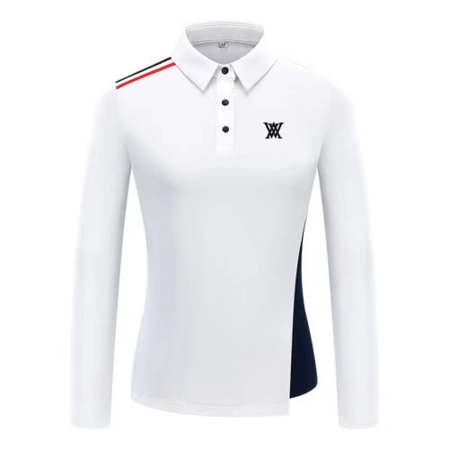 Golf clothing autumn loose and fashionable lapel quick drying versatile women's long sleeved minimalist sports top - Image 3